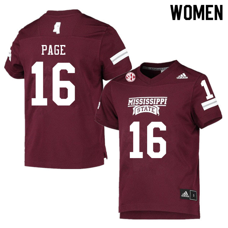 Women #16 DeShawn Page Mississippi State Bulldogs College Football Jerseys Sale-Maroon - Click Image to Close